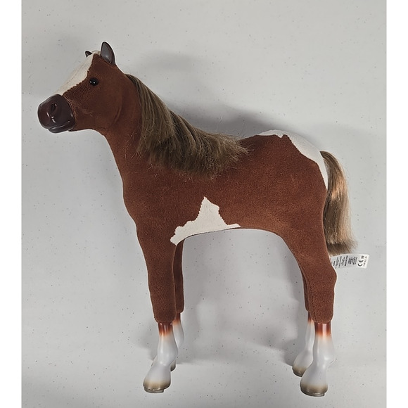 American Girl Paint Foal Horse 2019 GJD50 Brown Fabric Coat Rooted Mane and Tail - Picture 11 of 12
